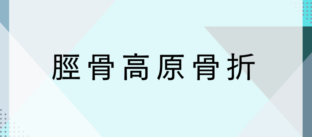 脛骨高原骨折